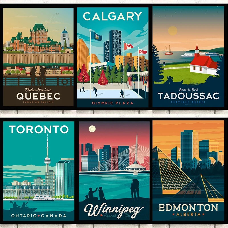 Home Decor Canada - Canada City Travel Poster Quebec Montreal