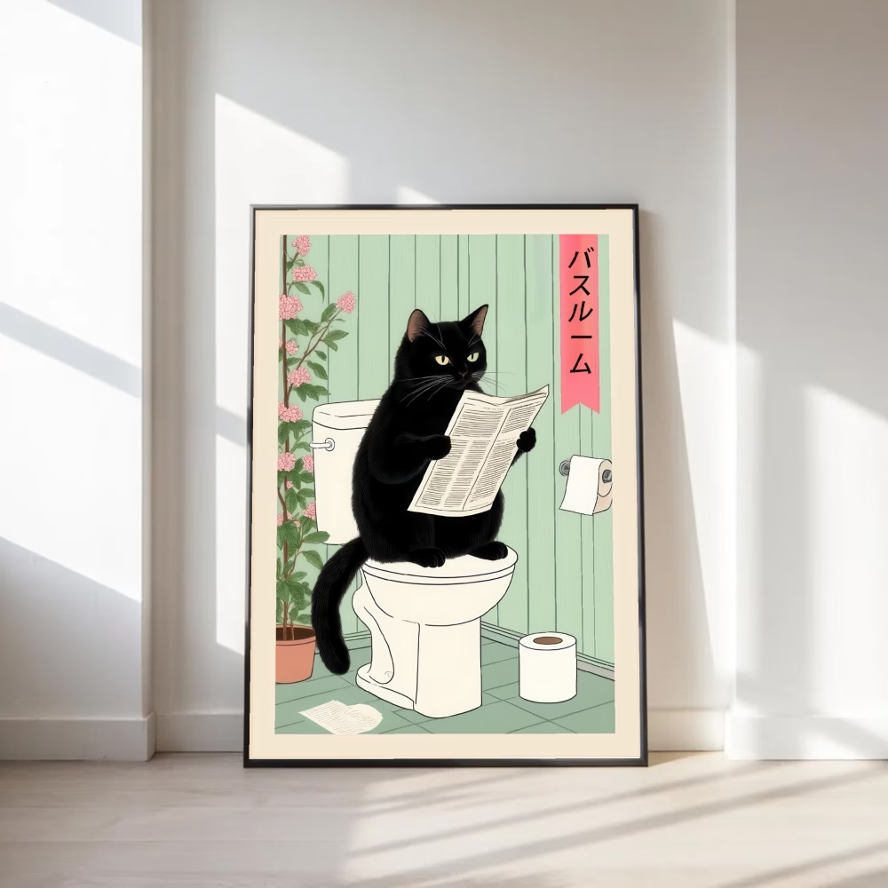 Home Decor Nz - Moderne, retro interessante toilet kat muur