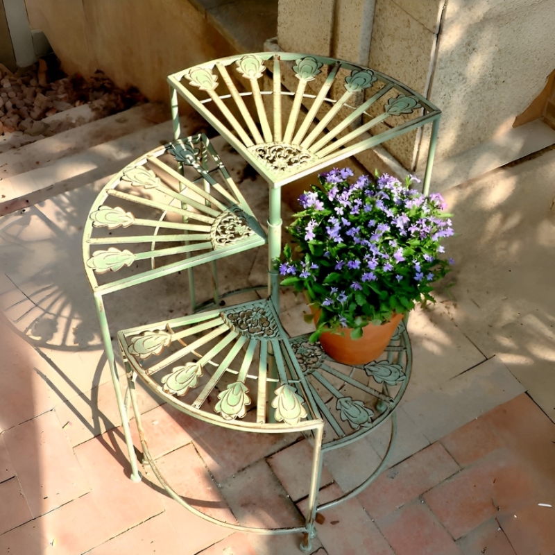 Succulent Planter Pot - Roterende ijzeren bloemenstandaard Meerlaags balkon plantenbak