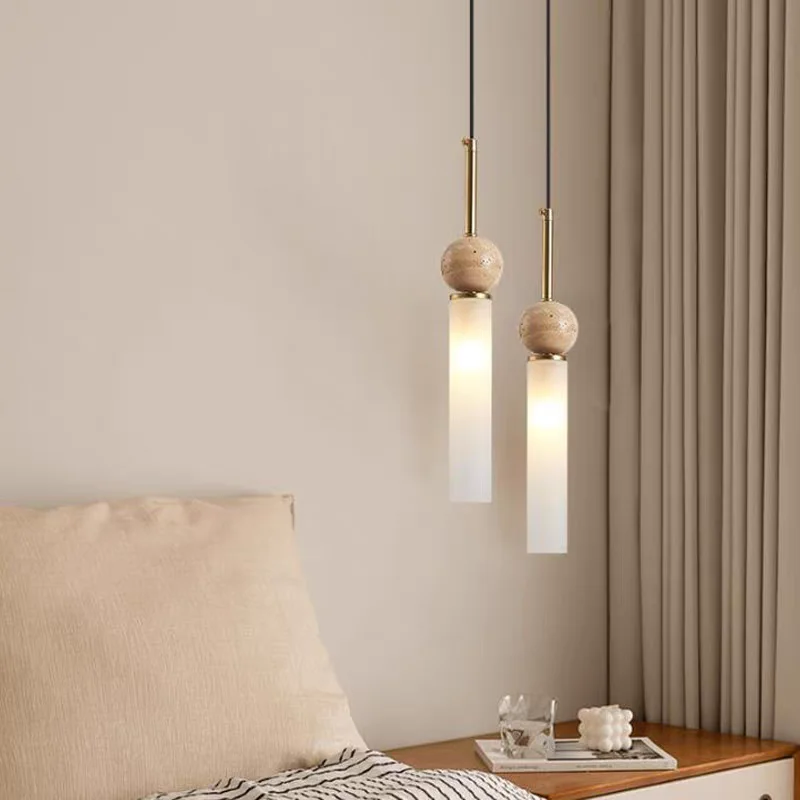 Hanging Moon Lamp - Cave Stone Wabi-Sabi Slaapkamer Nachtkastje Kroonluchter