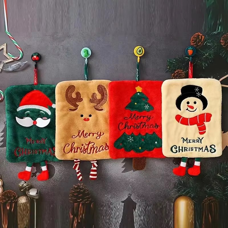 Home Decor Xmas Gifts - Kerst hangende handdoek Leuke Kerstman Sneeuwpop
