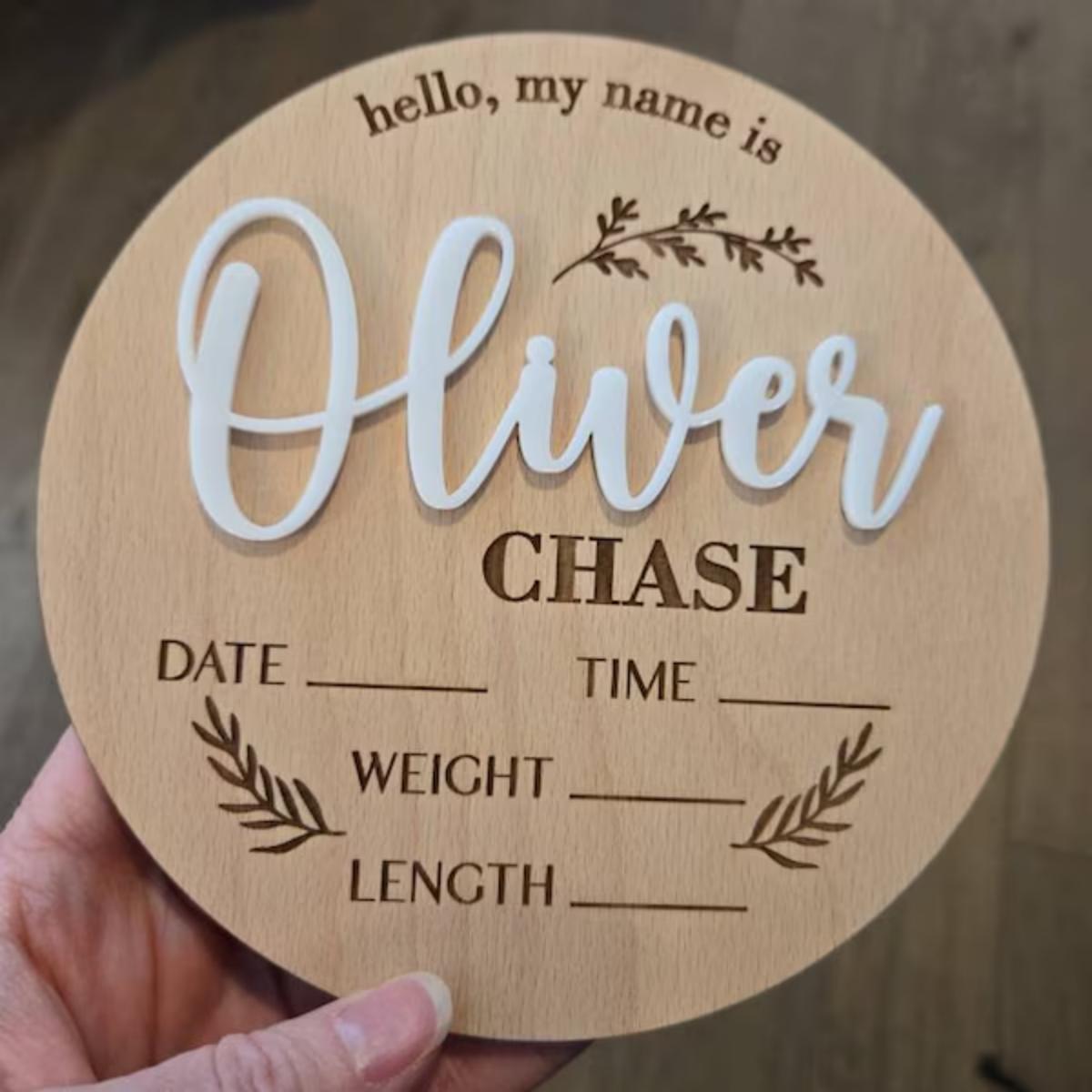 Home Decor Rustic - 1Pc Aangepaste Baby Aankondiging Teken Houten