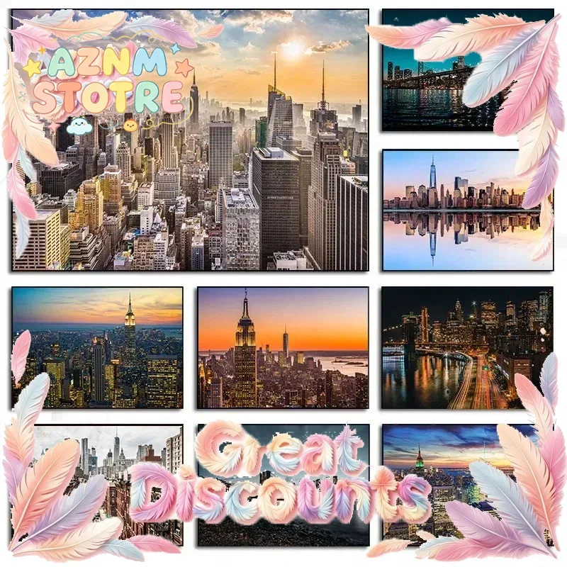 Home Decor New York - New York City Nachtelijke Skyline Landschap