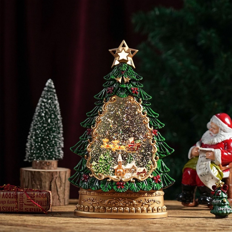 Home Decor Xmas Gifts - Sneeuwbol Muziekdoos Kerst Santa Boom Decoratie