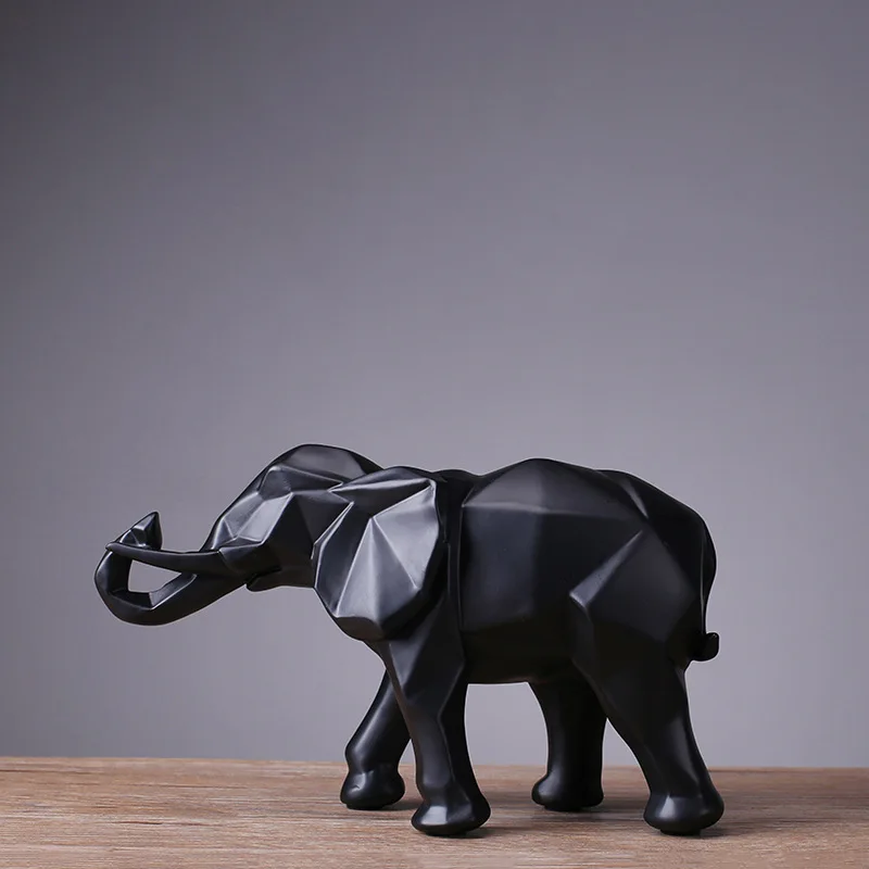 Abstract Sculpture Resin - Creatief hars zwart olifant standbeeld, abstracte