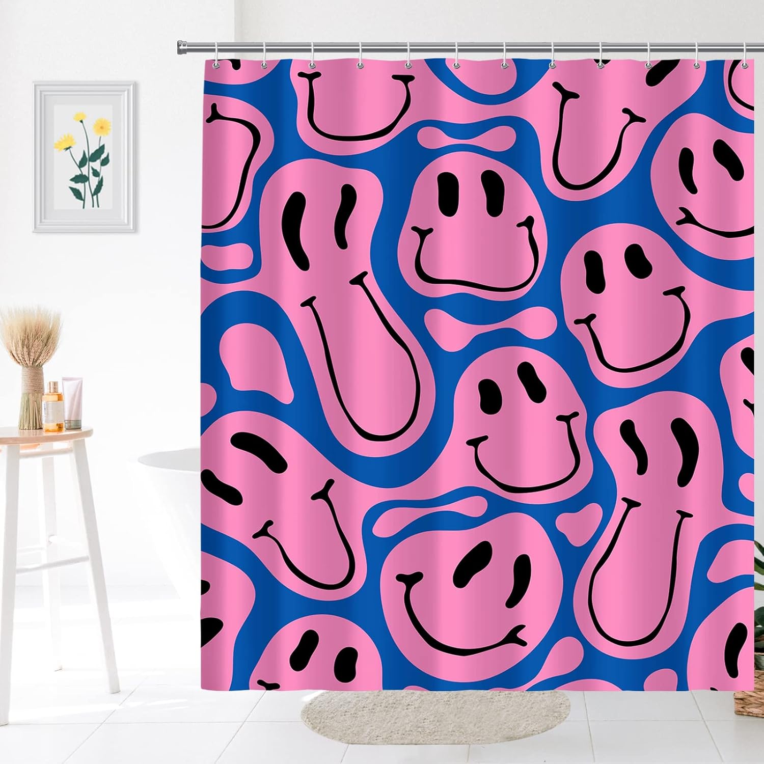 Home Decor Emoji - Leuk grappig emoji gezicht print douchegordijn