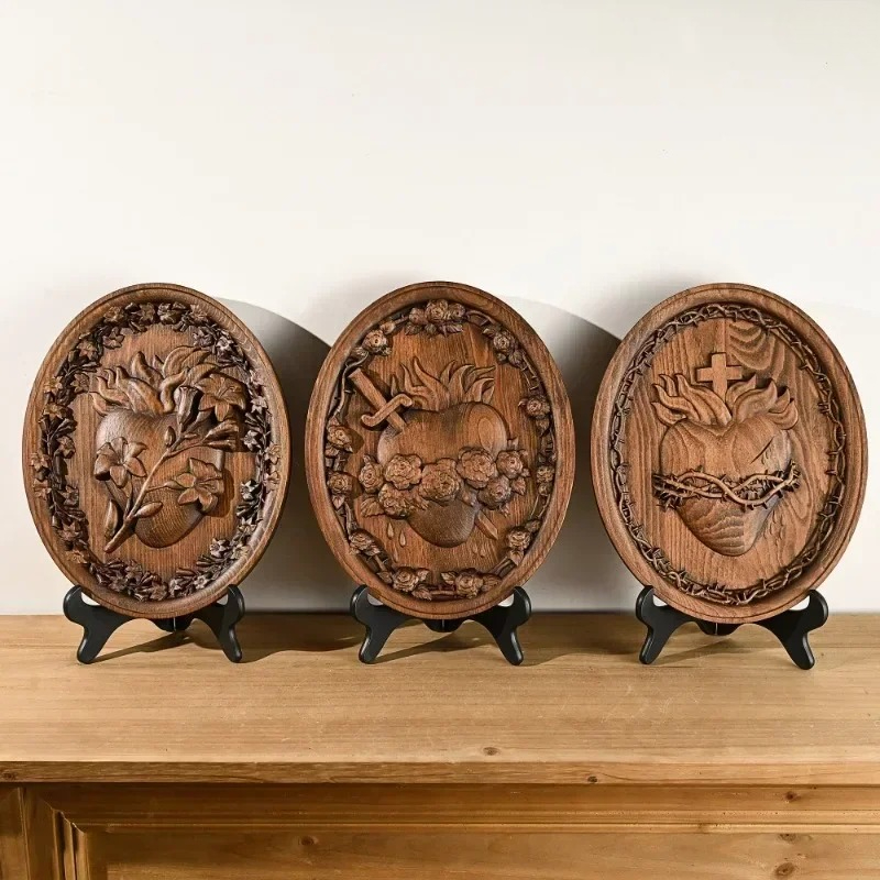 Home Decor Rustic - Houtsnijwerk Heilig Hart van Jezus Maria