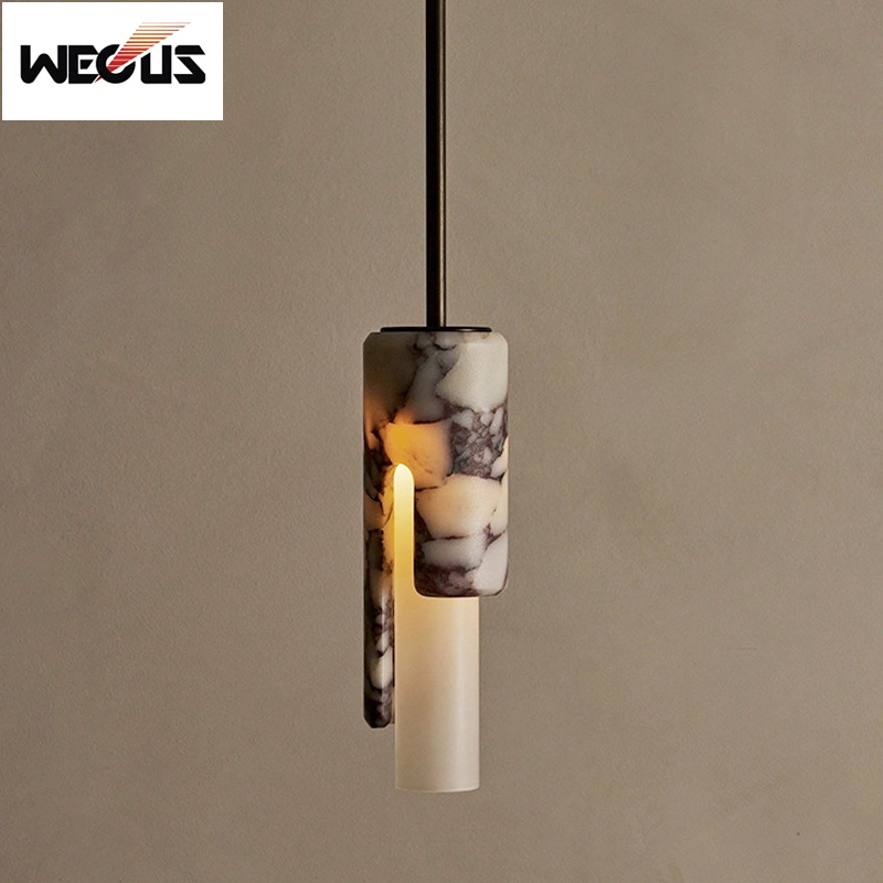 Hanging Moon Lamp - Nieuwe Wabi-Sabi natuurlijke marmeren hanglamp -