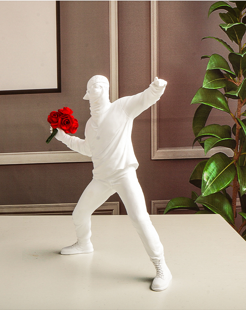 Abstract Sculpture Resin - Banksy Nog Bloem Decoratie Abstracte Kunst