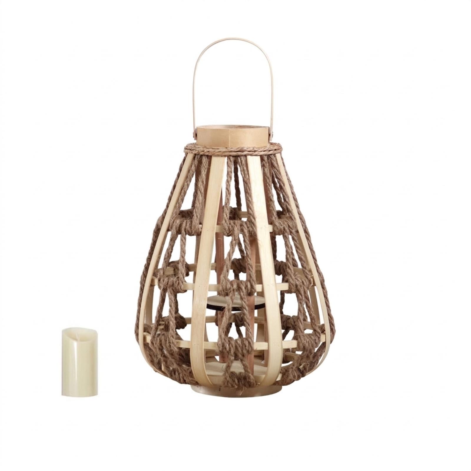 Natuurlijke houten touwlantaar - Home Decor Frames recensie en prijs