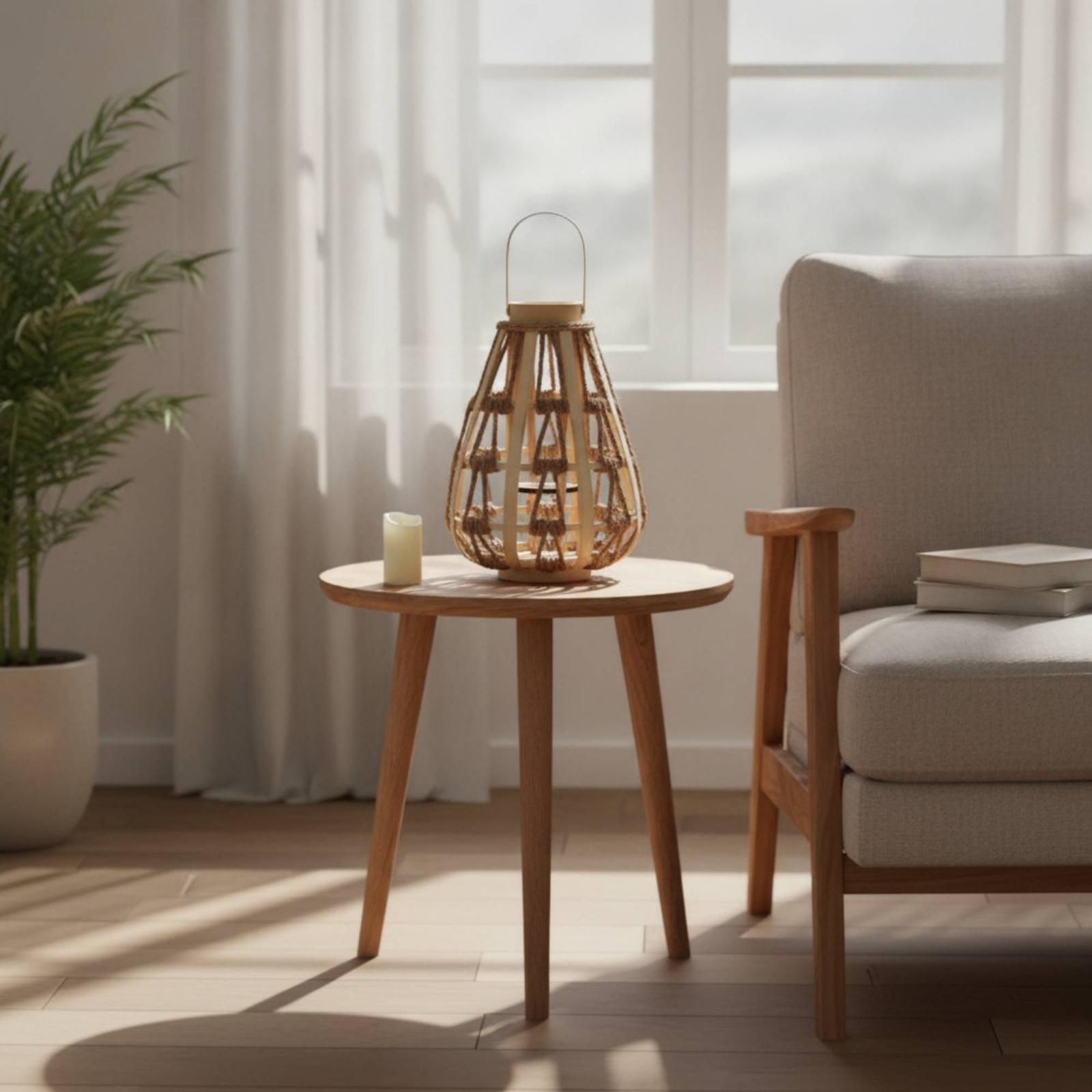Natuurlijke houten touwlantaar - Home Decor Frames recensie en prijs