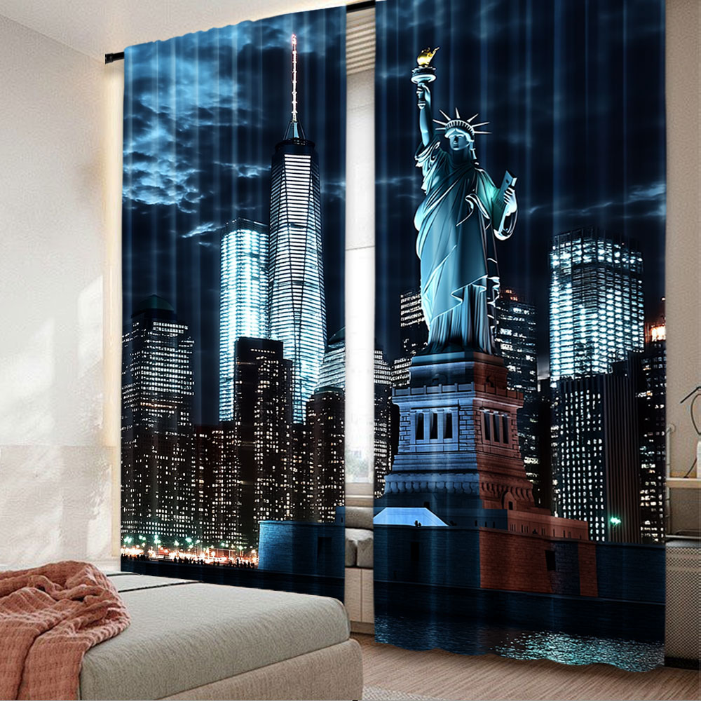 2 Stuks Vrijheidsbeeld Gordijn - Home Decor New York recensie en prijs