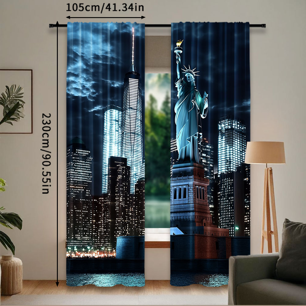 2 Stuks Vrijheidsbeeld Gordijn - Home Decor New York recensie en prijs
