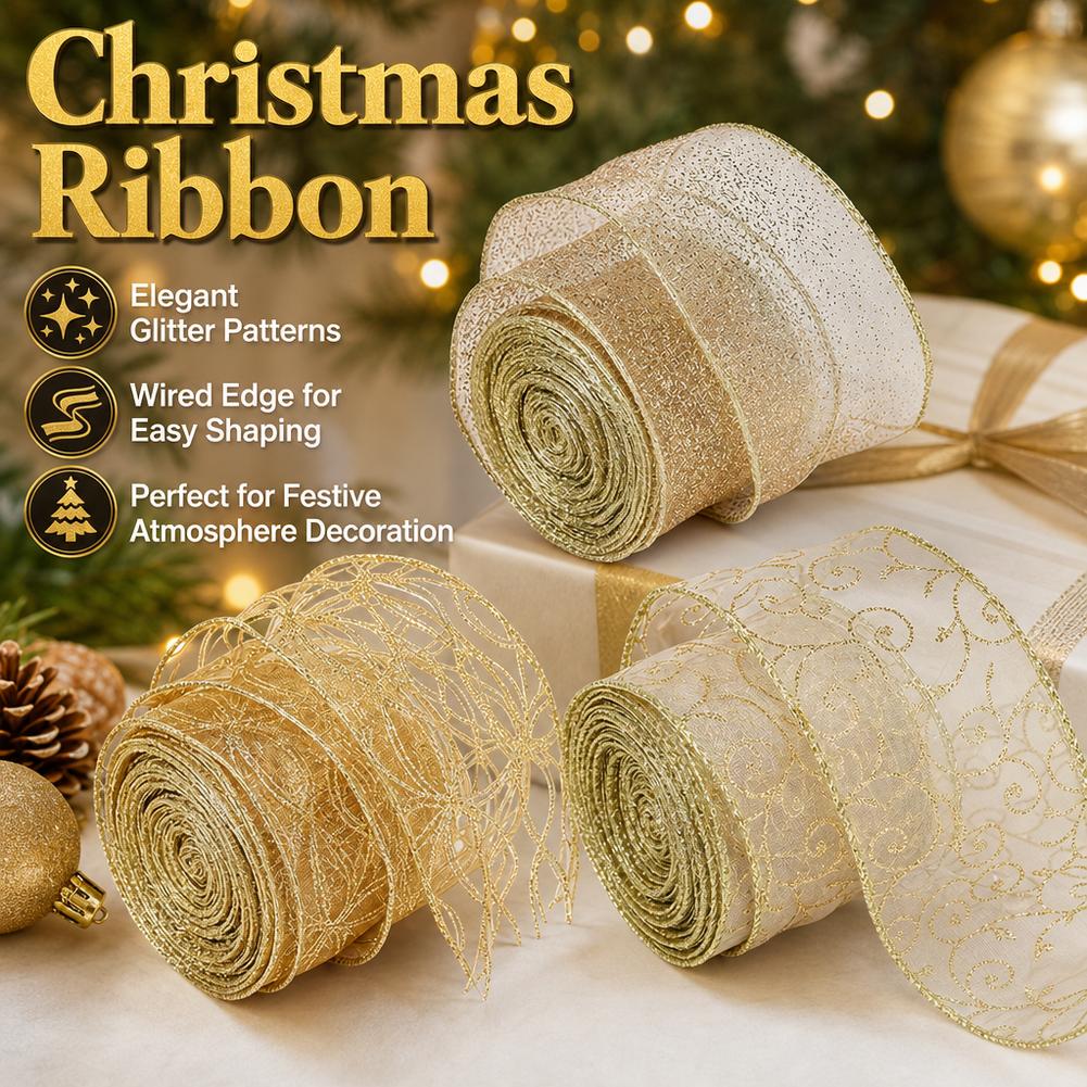 2m 2027 Kerstlint Goud Zilver  - Home Decor Xmas Gifts recensie en prijs