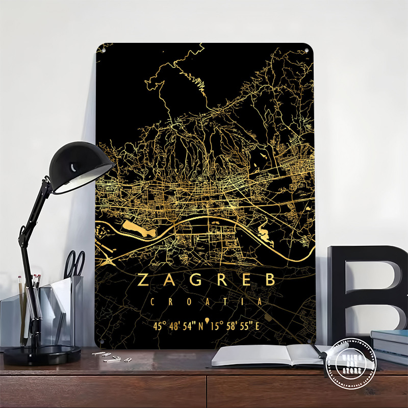 ZAGREB KAART KROATIË 3D Textuu - Home Decor Zagreb recensie en prijs