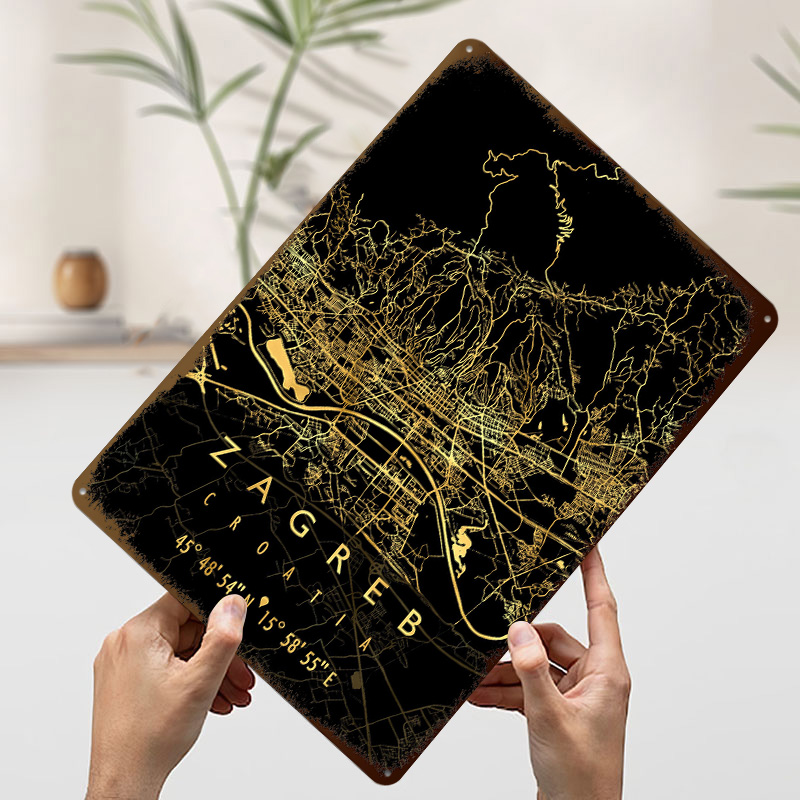 ZAGREB KAART KROATIË 3D Textuu - Home Decor Zagreb recensie en prijs