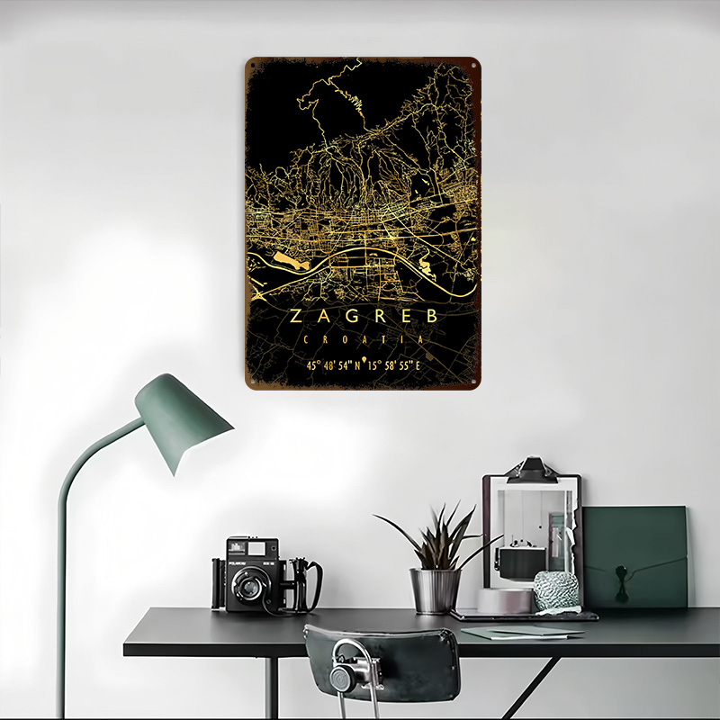 ZAGREB KAART KROATIË 3D Textuu - Home Decor Zagreb recensie en prijs