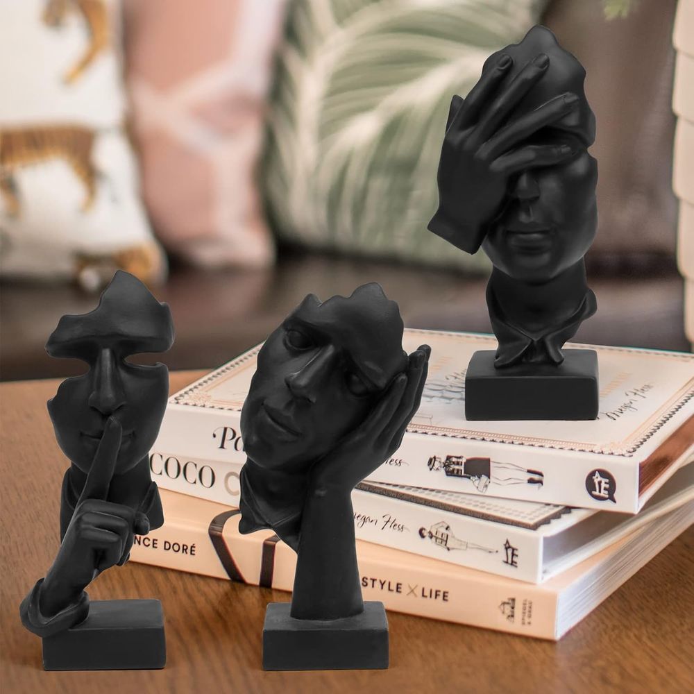 3 stuks Denker Beeldje, Stilte - Abstract Sculpture Resin recensie en prijs