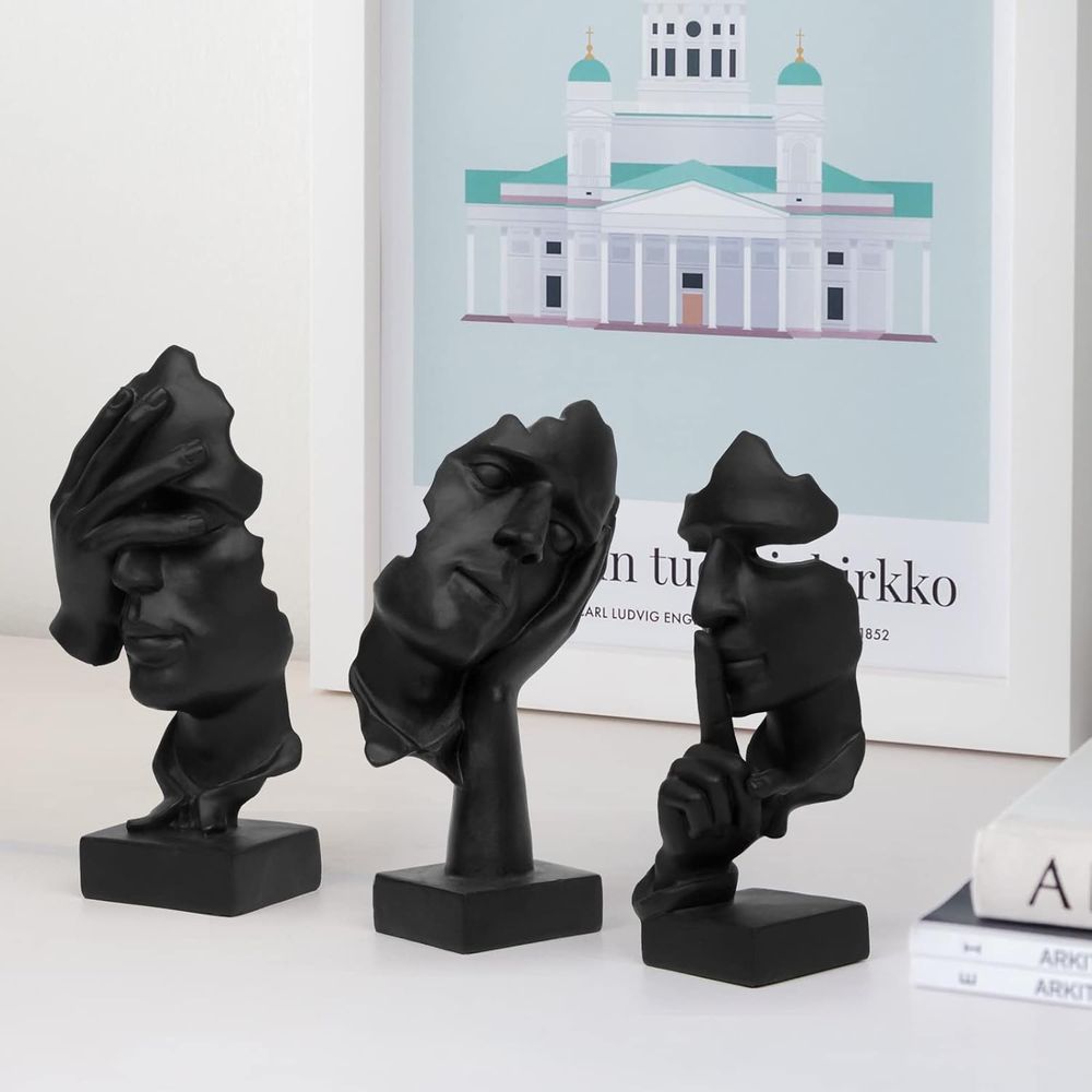 3 stuks Denker Beeldje, Stilte - Abstract Sculpture Resin recensie en prijs