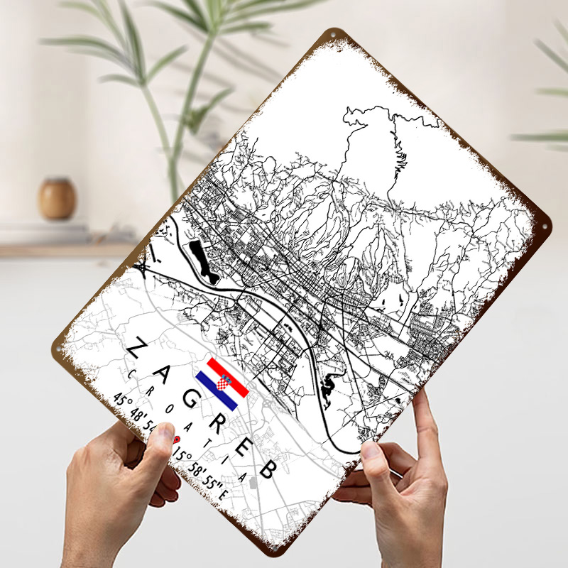 ZAGREB KAART KROATIË 3D Textuu - Home Decor Zagreb recensie en prijs