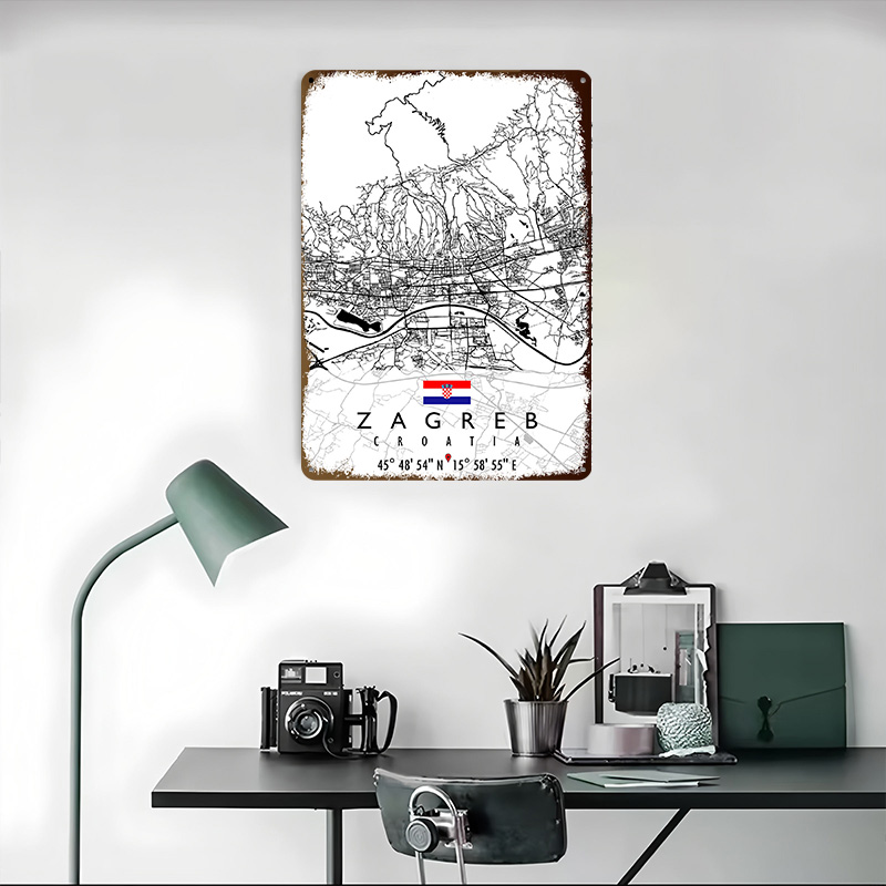 ZAGREB KAART KROATIË 3D Textuu - Home Decor Zagreb recensie en prijs