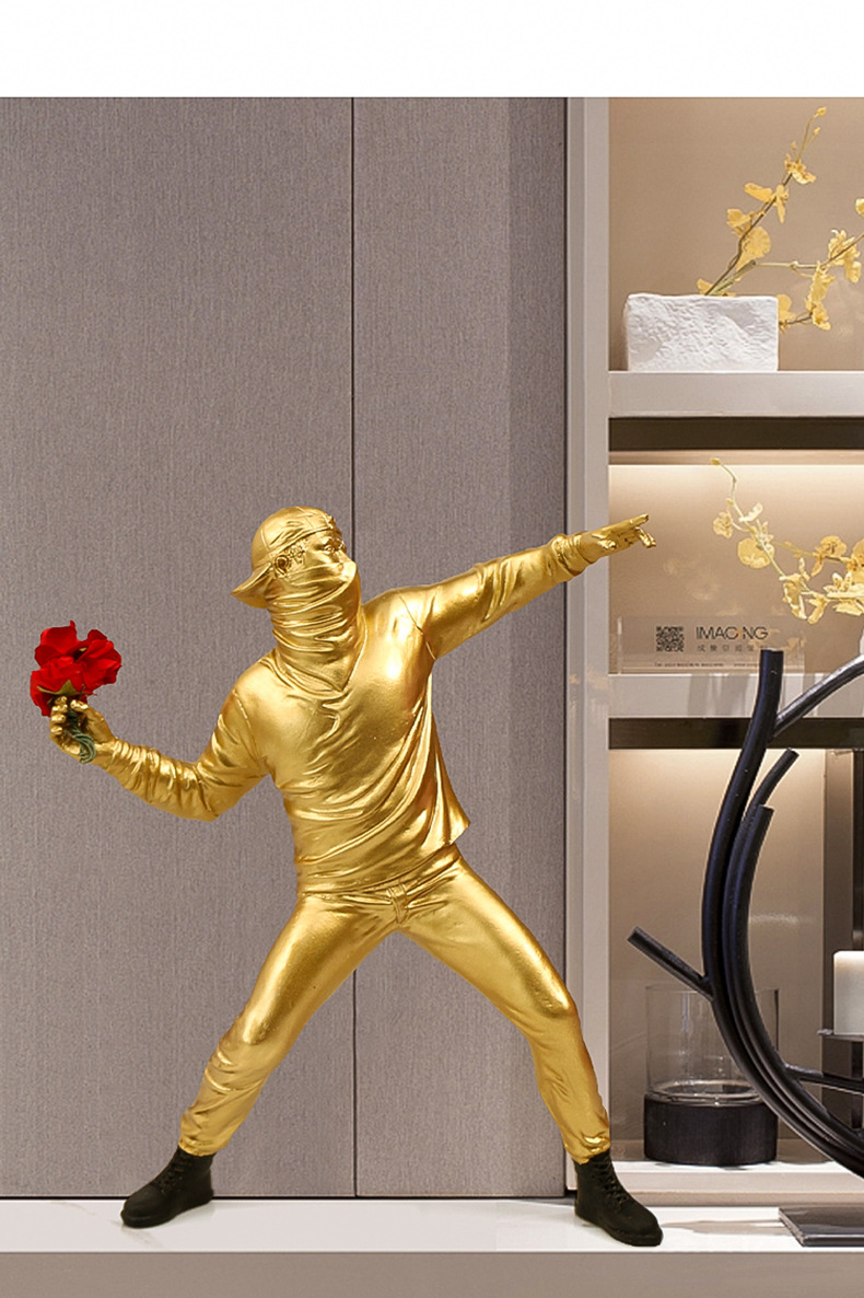 Banksy Nog Bloem Decoratie Abs - Abstract Sculpture Resin recensie en prijs